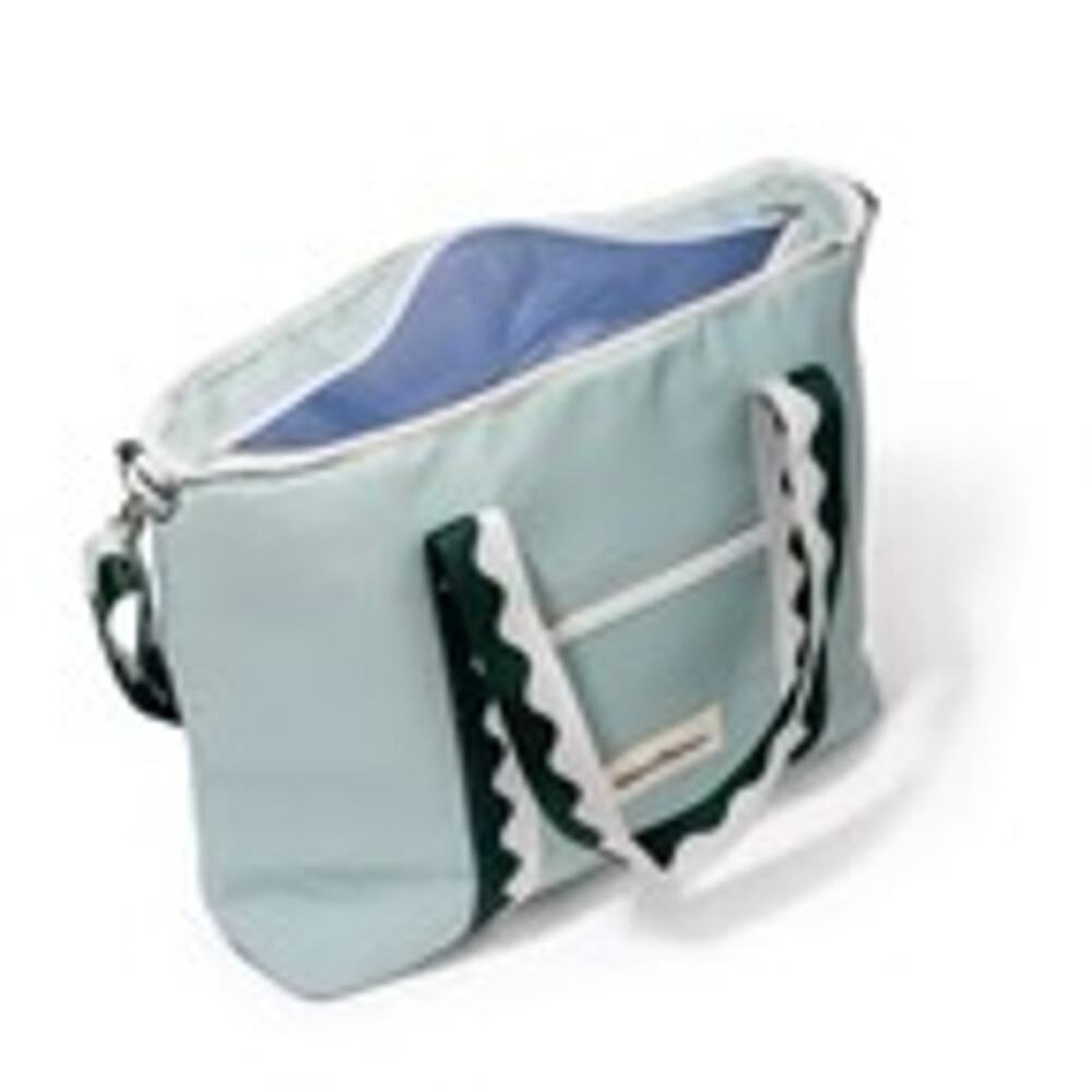 Business & Pleasure Co. Sage Green Scallop Holiday Cooler Tote NWT